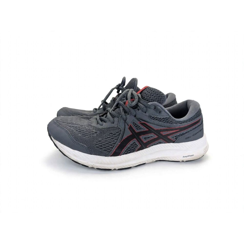 ASICS GEL-Contend 7 Men's Running Shoes Size 9 Grey Red Sneaker 1011B040